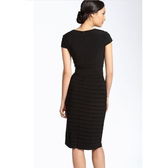Adrianna Papell Dress NWT Black Shutter Pleated Matte Jersey Cocktail Size 6 - Picture 2 of 10